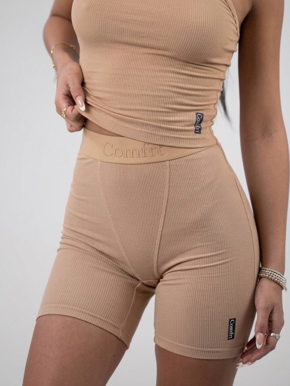 Comfrt Rib Contour Boxer Shorts Desert Sand XXS Neutral Lounge Athleisure VHTF